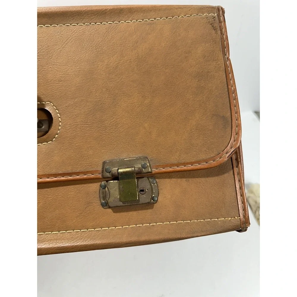 Vintage Samsonite Airline Pilot Salesman Brown Leather Attache Briefcase Antique